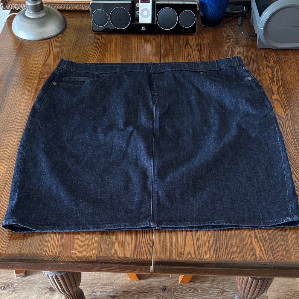 Lands' End Dark Blue Denim Mini Skirt